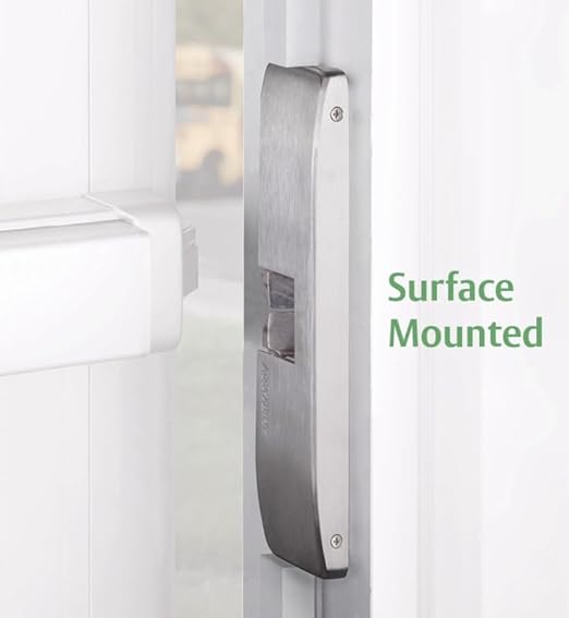 bus HES 9600 Electric Strike Surface Mounted Body for Rim Exit Devices, Satin Stainless Steel Finish, Model: 9600-630