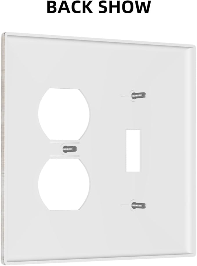 Vintage Light Wood Retro Rustic White Gray Oak Print Wallplates 1 Toggle 1 Duplex Switch Plate Electrical GFCI Faceplate Decorative Light Switch Covers for Farmhouse Home Decor