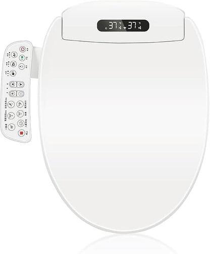 Electric Bidet Toilet Seat, Filtered & Unlimited Warm Water, 8 Modes Spa Wash, Warm Air Dryer, Heated Seat, Self-Clean Stainless Steel Nozzle, HD Night Light. 10-year warranty. (TB-26E,Elongated)