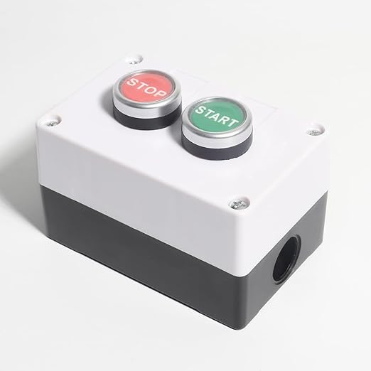 Rain Proof Up-Down Switch Control Station, Momentary Push Button Station Red Green Sign Pushbutton Switches Station AC 660V 10A -Start/Stop-Box Crane Pendant Hoist Push Button Switch