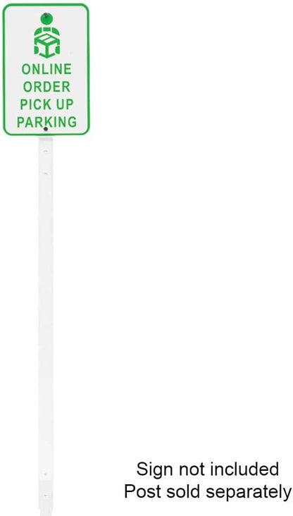 Plasticade Power Post Plastic Sign Post for Parking, Traffic and Property Signs, Reinforced, Lightweight Square Post for Durability and Wind Resistance, 72" x 1.75", 3.6 lbs., White, Base Not Included