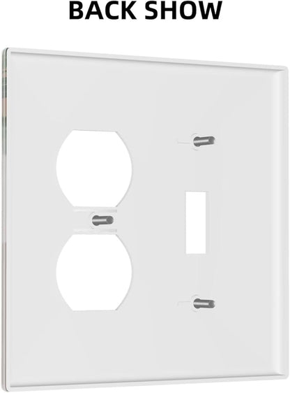 Decorative Outlet Covers Boho Mid Century Abstract Arch Green Leaves 2 Gang Wall Plate Single Toggle Duplex Light Switch Cover Switch Plate Covers for Bedroom Home Decor