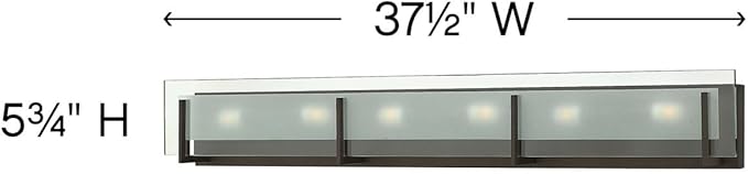 Hinkley Latitude Collection 37.5" Six Light 360W G9 Bathroom Vanity Fixture, Oil Rubbed Bronze