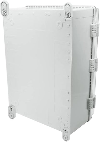 Co. ABS Waterproof IP67 15.75" x 19.68" x 7.87" Clear Cover Hinged Electronics Box with Mounting Plate, Bracket