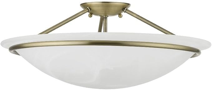Livex Lighting 4825-04 Newburgh 3-Light Ceiling Mount, Black