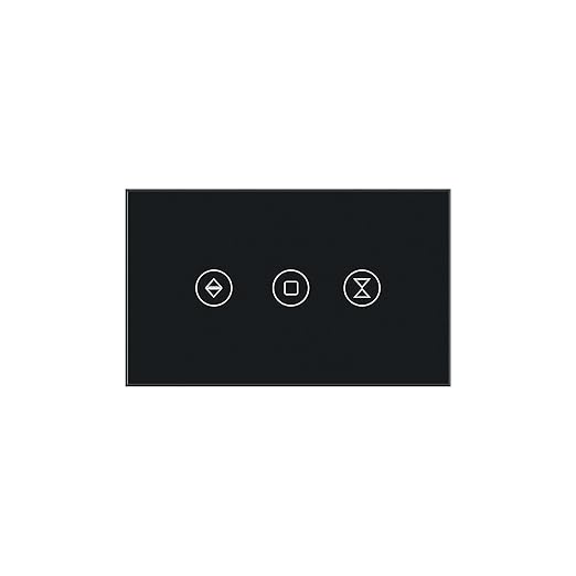 Smart Roller Shutter Switch 118X72X34MM Need Neutral Wire,2.4GHz WiFi Roller Shutter Switch, Tempered Glass Panel, Compatible with Alexa and Smart Life, Black WiFi-Roller Shutter
