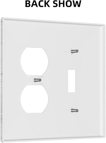 Wallplates Rustic Vintage White Wood Grain 1 Toggle 1 Duplex Switch Plate Electrical GFCI Faceplate Decorative Light Switch Covers for Farmhouse Home Decor
