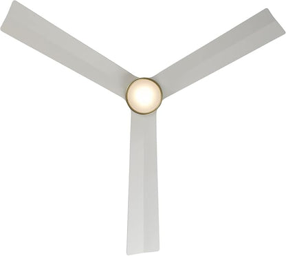 WAC Lighting F-003L-SB/MW Clean 52" Outdoor Ceiling Fan with LED Lights & Remote, Satin Brass/Matte Black