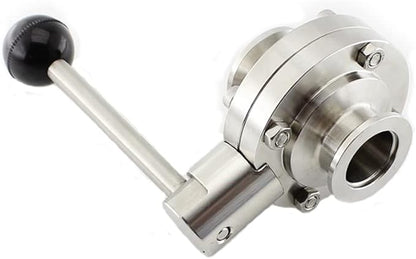 SHERICH KF25 Vacuum Butterfly Valve, Stainless Steel 304 Three-clamp Butterfly Valve with Handle and Silicone (KF25)