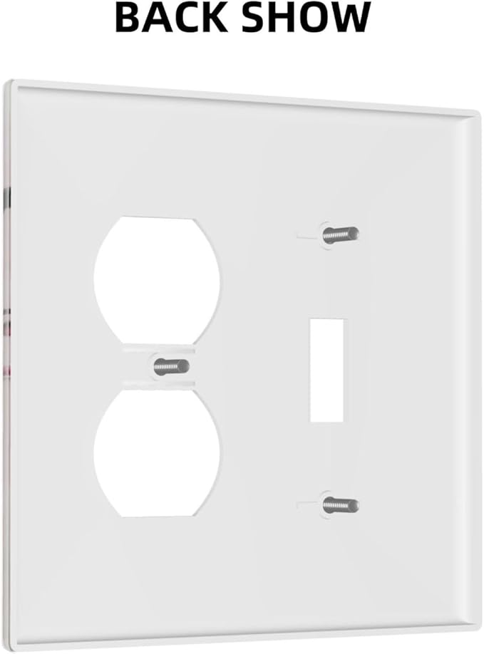 Decorative Outlet Covers Rustic Branch with Pink Flowers Plum Blossom 2 Gang Wall Plate Single Toggle Duplex Light Switch Cover Switch Plate Covers Faceplate for Bedroom Home Decor
