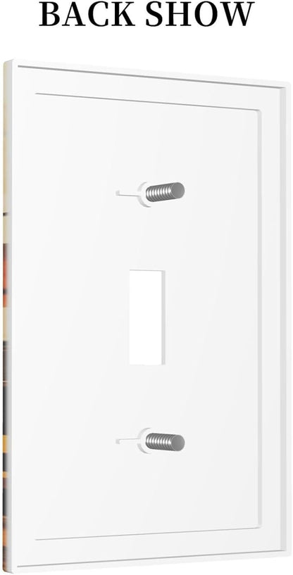 Decorative Light Switch Cover Boho Warm Colorful Plant Leaves 1 Gang Single Toggle Decorator Outlet Wall Plate Device Electrical Faceplate Switchplates for Bedroom living Room Decor