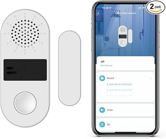 Tuya Door&Window Alarm, 130dB Door and Window Sensor for Home Security/Kid Safety/Pool Safety, 2.4GWifi Door Sensor with Alarm Light Compatible with Smart Life &Tuya Smart (2)