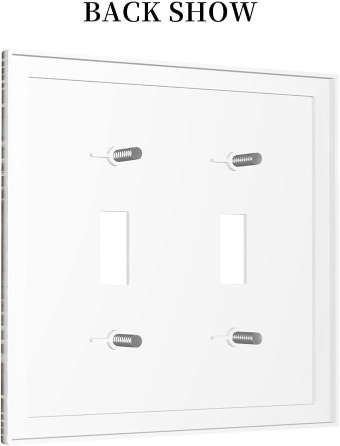 Gothic Vintage Abstract Brown Patterns Double Toggle Light Switch Covers 2 Gang Wall Plate Dual Decorative Switchplate Electrical Faceplate for Country Bathroom Bedroom Decor