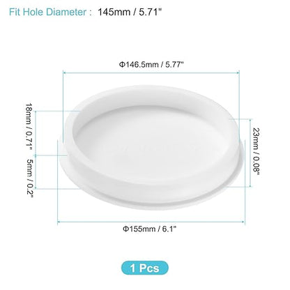 uxcell 1Pcs Silicone Hole Plug, Waterproof Round Rubber Stoppers Bottle Seal Plugs Tube Pipe End Caps for 145mm/5.71" Hole for Bathtub Bottle, White