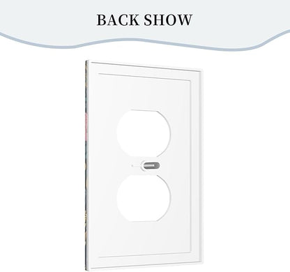 Decorative Light Switch Cover Multicolored Mushrooms Colorful Plant Single Rocker Personalized Wall Plate Switchplate 1 Gang Outlet Covers Decora Light Switch Plate for Home Decor