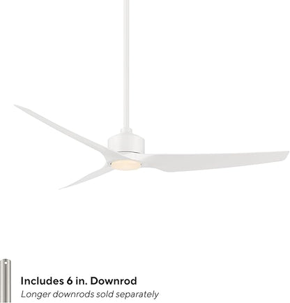 WAC F-056L-MW Stella 60" Outdoor Ceiling Fan with Lights and Remote Control, Matte White