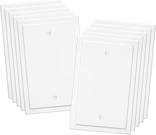 1-Gang Modern Edge Decorative Wall Plate Cover Switch Outlet Single Blank Electrical Faceplate for Light Switches, Smart Switch, GFCI, Dimmers, Receptacle, USB Outlet (10 Pack, Single Blank)