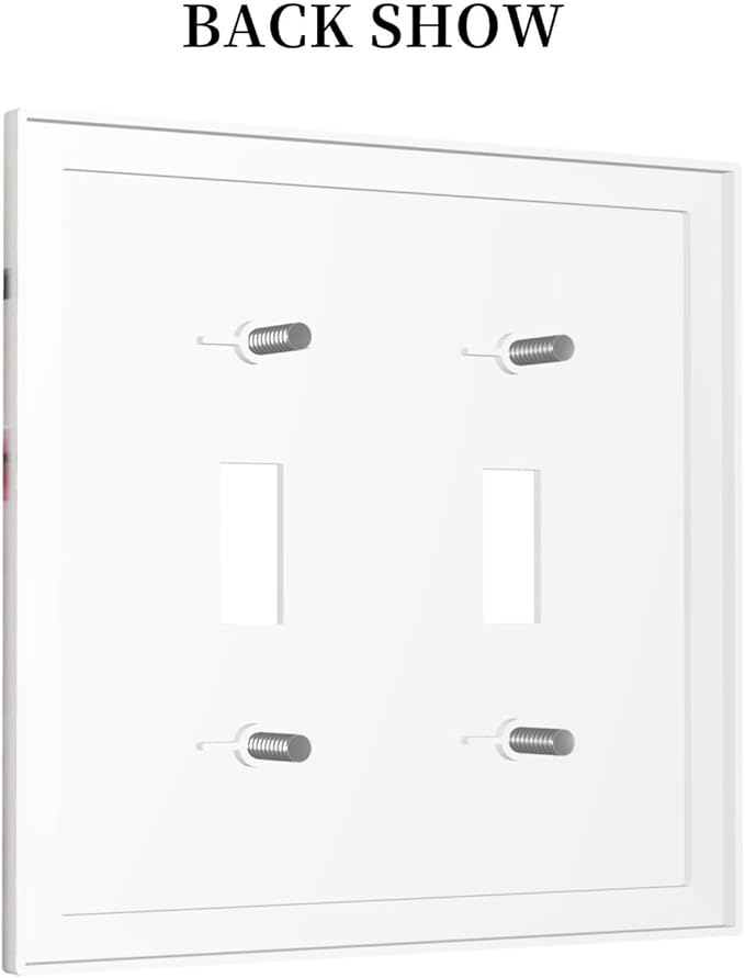 Branch with Pink Flowers Light Switch Covers Double Toggle 2 Gang Wall Plate Dual Decorative Switchplate Electrical Faceplate for Farmhouse Decor