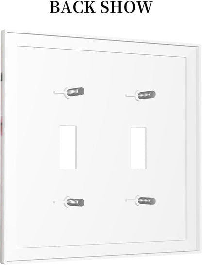 Branch with Pink Flowers Light Switch Covers Double Toggle 2 Gang Wall Plate Dual Decorative Switchplate Electrical Faceplate for Farmhouse Decor