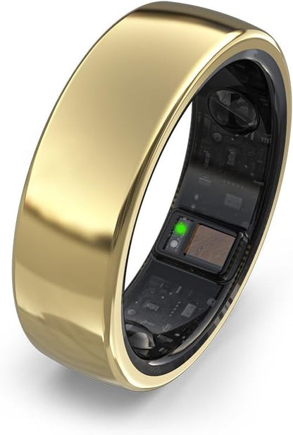 aaboRing Smart Ring, Men, Women, Track Heart Rate, Fitness, Activity, Sleep Stress Monitoring, Step Count, Up to 7 Days of Battery Life, Titanium, No App Subscription, Gold 8