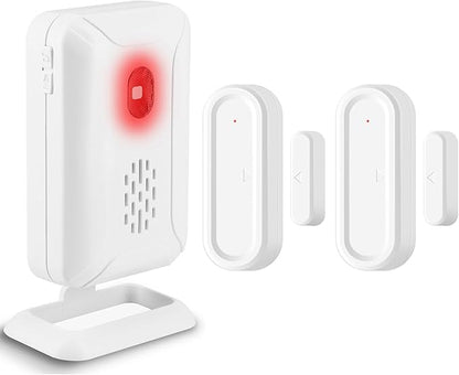 GREENCYCLE Door Open Alarm with Portable Receiver,Wireless Battery Operated Door Alarm,Wireless Door Chime,600ft Range,36 Chimes,4 Adjustable Volume Mute Mode,for Home/Office/Store(1Receiver+2Sensors)