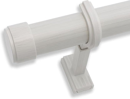 BlastHome® Non-Adjustable Luxury Curtain Rods for Windows, 1 ¼” Rod Set, 6 foot Fixed Length (Two Rods Connect for a Seamless Look), Brushed White