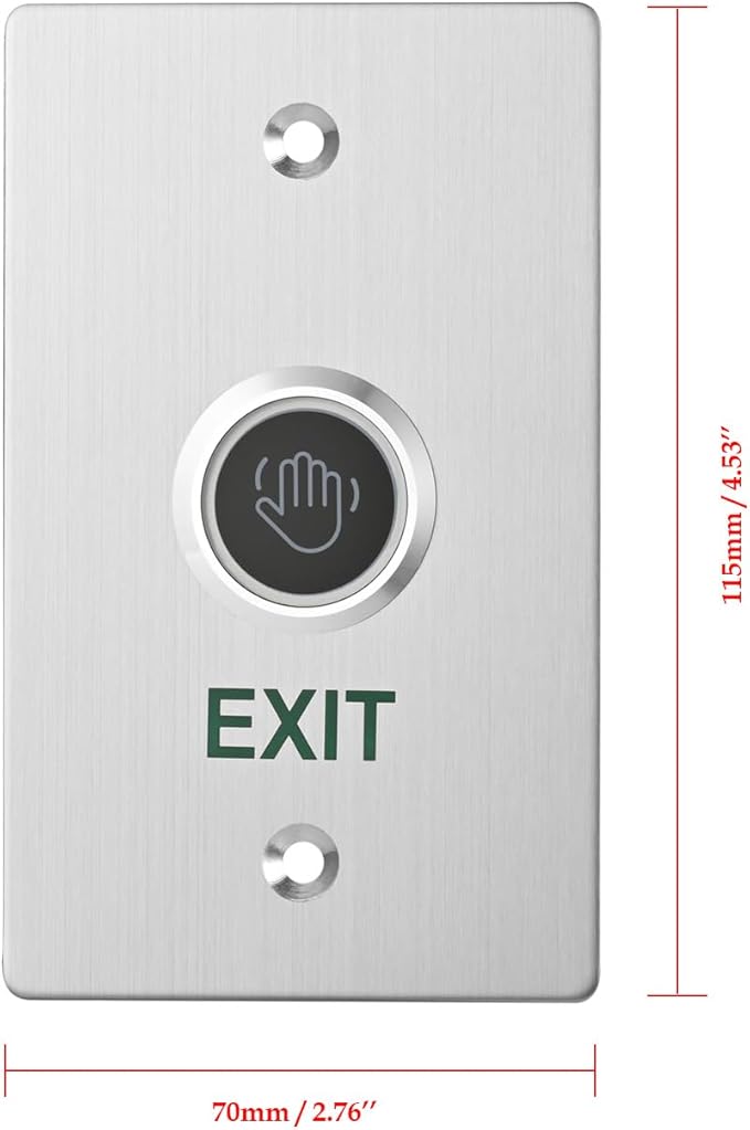 Infrared Sensor Exit Button IR Touchless Door Release 304 Stainless Steel IP67 Waterproof with LED Indicator for Access Control Systems