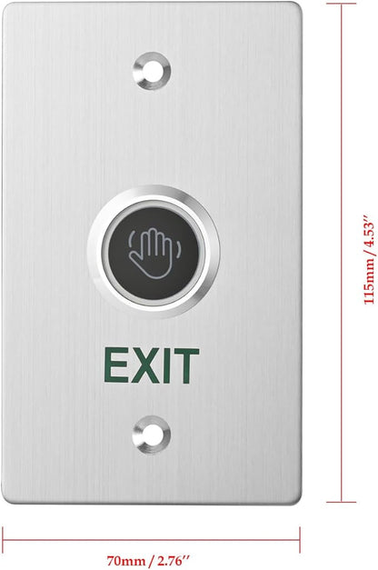 Infrared Sensor Exit Button IR Touchless Door Release 304 Stainless Steel IP67 Waterproof with LED Indicator for Access Control Systems