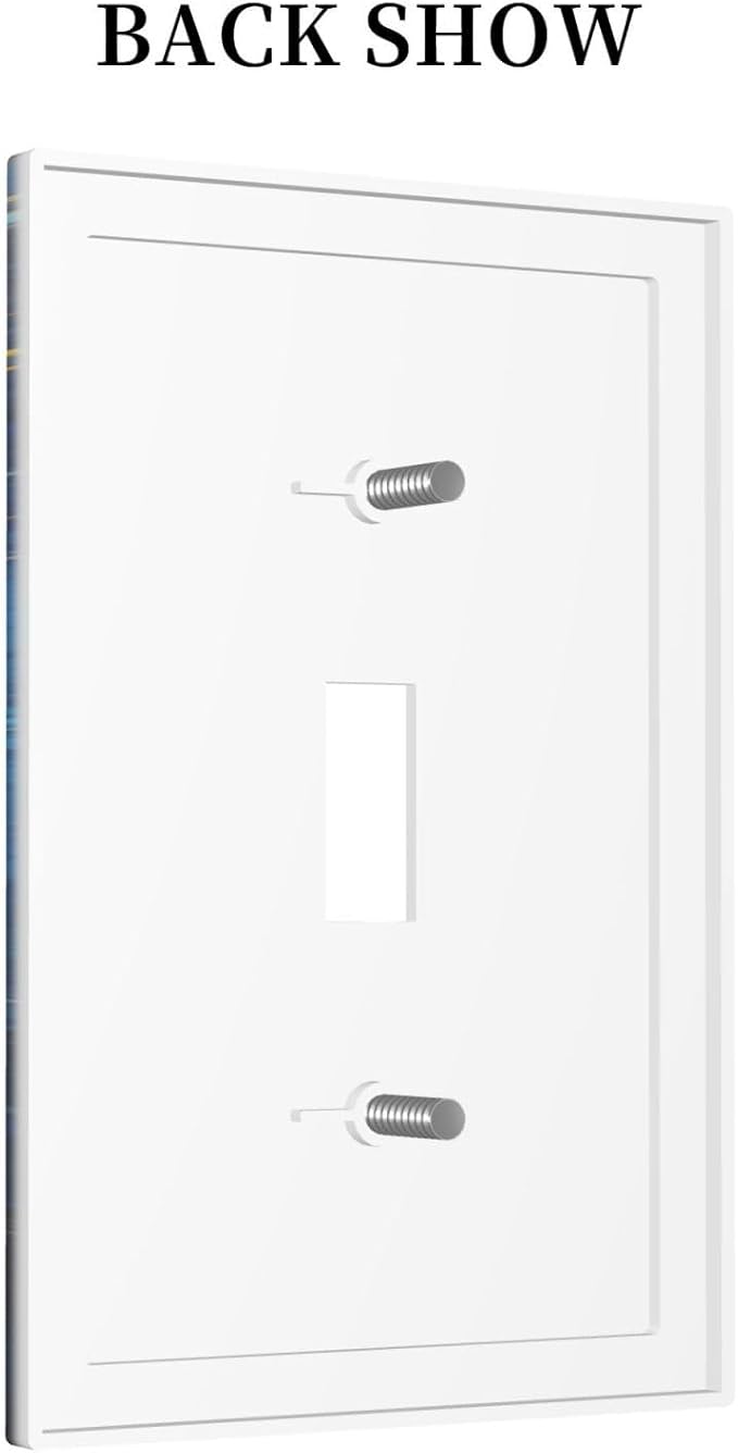 Decorative Light Switch Cover Dream Ocean Underwater World Fish Shoal 1 Gang Single Toggle Decorator Outlet Wall Plate Device Electrical Faceplate Switchplates for Kids room Nursery Decor