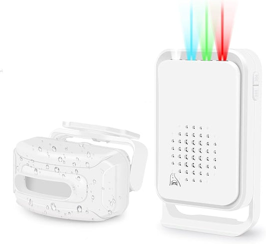 GREENCYCLE Outdoor Motion Sensors with Alarm, Driveway Alarms Wireless Outside Weatherproof, Motion Detection Chime IP64 Waterproof 900ft Long Range Loud Chime Protect Property Security Alert System