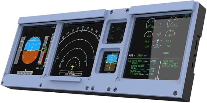 Hoowalt D106 4-in-1 Flight Simulator Display - PFD/ND/ECAM/E/WD for MSFS 2020/2024, Compatible with PMBG, FBW NEOV2 | Windows Home Cockpit Panel for A32X/A35X/A38X