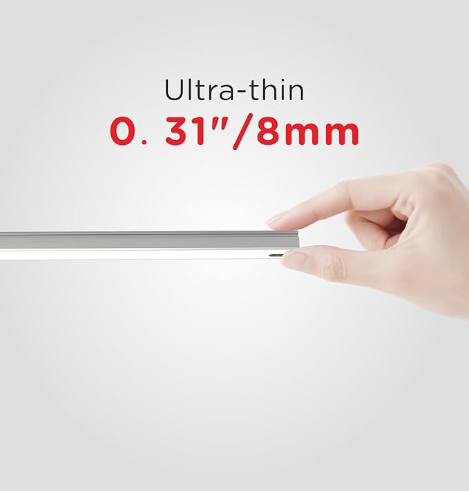 Hand Wave Under Cabinet LED Lighting Plug in, 10 Inch 3 Pcs Dimmable Linkable Ultra Thin Aluminum Alloy Housing, 4000K Natural White Motion Sensor Counter Lights for Kitchen, Shelf, Cupboard