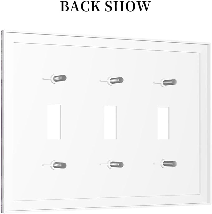 Light Switch Covers Purple Daisy White Floral Butterfly Flowers 3 Gang Wall Plates Triple Toggle Outlet Cover Decorative Switchplates Electrical Panel Cover for Kitchen Living Room 4.8 X 6.7 IN