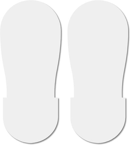 Mighty Line Big Footprints Floor Marking Tape for Safety, Caution, Warning, Heavy-Duty, Peel and Stick, Adhesive, Industrial Quality, 12" Long x 5" Wide, White, Pack of 50