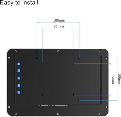 GreenTouch 10.1 Inch Desktop Wall Mountable Multi PCAP Touch Screen Monitor - HDMI/VGA/DVI Input,1280 * 800 Resolution Display
