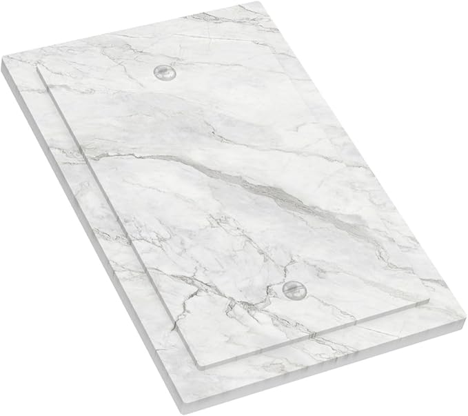 Light Switch Cover Plate Marble Granite White And Grey 1 Gang No Device Blank Electrical Wall Plates Faceplate Decorative Switch Plate for Home Bedroom Decor