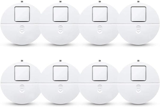 EVA LOGIK Modern Ultra-Thin Window Alarm with Loud 120dB Sound and Vibration Sensors Compatible with Virtually Any Window, Glass Break Alarm Perfect for Home, Office, Dorm Room- 8 Pack