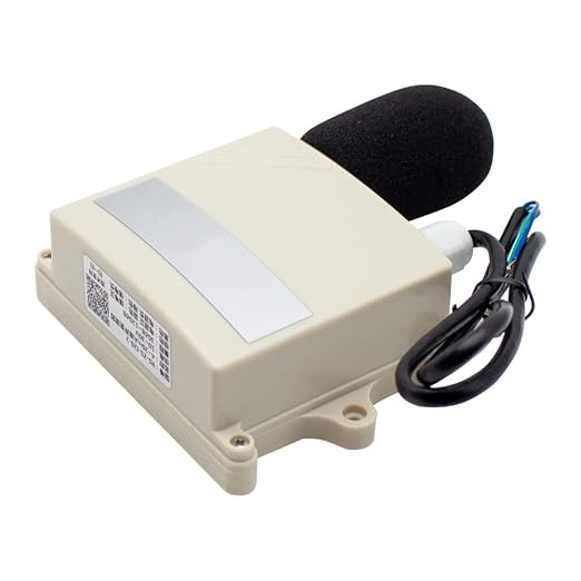 IP65 Noise Meter Sensor, Environmental Noise Online Monitoring Meter Noise Transmitter Decibel Detector Sound Level Meter 30-120DB (Output Signal 0-10V)