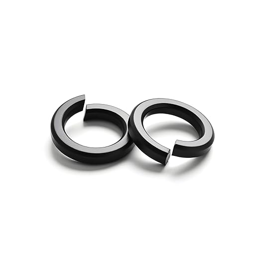 3/8'' (50 Pack) Split Lock Washer, Black Oxide (18-8) 304 Stainless Steel Spring Lock Washer