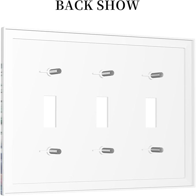 Blue Sea Turtle Ocean Fish Octopus Coral Decorative Switch Plates 3 Gang Wall Plate Triple Toggle Light Switch Cover Faceplate Electrical Wall Panels For Bathroom Kids Room Decor