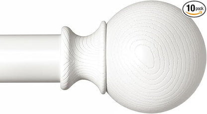 BRIOFOX White Curtain Rods for Windows 72 to 144 Inch(6-12ft) - 1'' Diameter Heavy Duty Curtain Rods with Imitation Wood Grain Pattern Finials,Adjustable Decorative Curtain Rods Set,28-144''