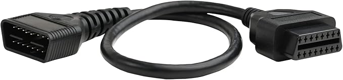 iKKEGOL Full 16 Pin OBD2 OBD II Male to Female Extension Cable Cord Diagnostic Tool Adapter for Auto Car Vehicle Truck 24V All OBD2 Port Plug Connector 24AWG (50CM/20INCH)