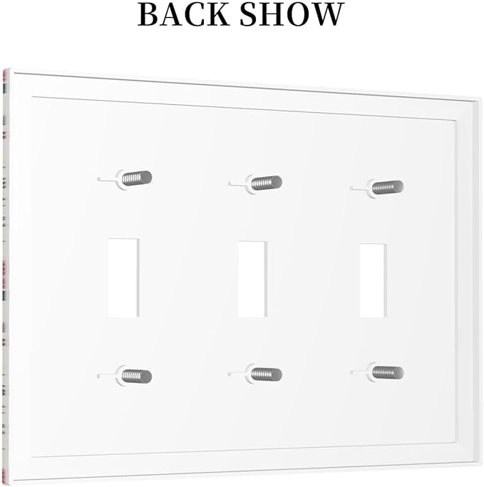 Decorative Switch Plates Vintage Flowers Rose Leaf Bird Butterfly 3 Gang Wall Plate Triple Toggle Light Switch Cover Faceplate Electrical Wall Panels for Bedroom living Room Decor