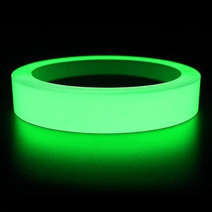 Glow in The Dark Tape 0.5Inch x 50FT - High Visibility Reflective Tape, Waterproof Adhesive Glow Tape for Stairs, Steps, Halloween DIY, Bikes, Cars, Safety Signs