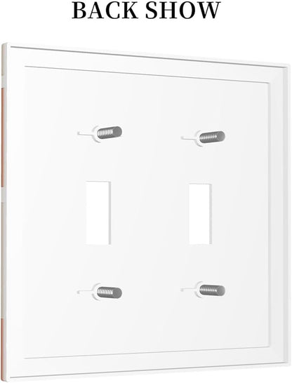 Decorative Switch Plates Boho Botanical Orange Green Beige Minimalist 2 Gang Double Toggle Outlet Light Switch Cover Wall Plate Electrical Faceplate for Bedroom living Room Decor
