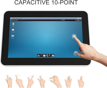 GreenTouch 13.3 Inch PCAP Touch Screen LCD Display- Open Frame TFT LCD Monitor with 12V 4A Powered - 1920 * 1080 HD