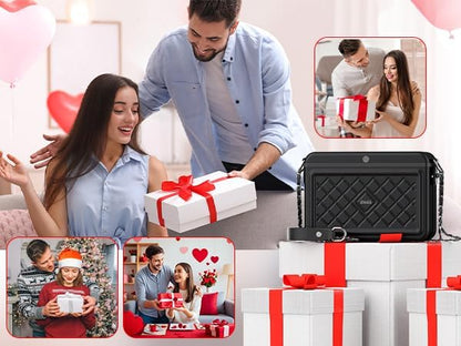 iDiskk Security Lock Box, Metal Safe Box with Anti-Theft with Fingerprint and Password Unlocking, MFi Certification Compatible with Find My App (iOS Only) Ideal for Secure Storage of Valuables