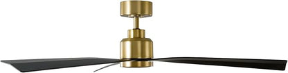 WAC F-003-SB/MB Clean 52" Outdoor Ceiling Fan with Remote, Soft Brass Matte Black
