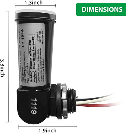 1 Pack Outdoor Photoelectric Sensor,Dusk to Dawn Swivel Mount Conduit Lighting Control with Photocell,Automatic Adjustable Photo Sensor Switch for Indoor and Outdoor Light