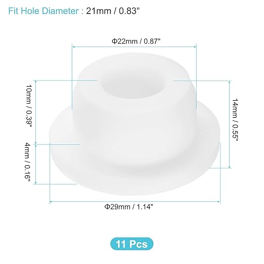 uxcell 11Pcs Silicone Hole Plug, Waterproof Round Rubber Stoppers Bottle Seal Plugs Tube Pipe End Caps for 21mm/0.83" Hole for Bathtub Bottle, White